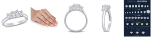 Macy's Asscher-Cut Certified Diamond (1 1/2 ct. t.w.) 3- Stone Engagement Ring in 14k White Gold
